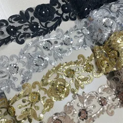 4.5yards Branch design Beaded & Embroidered  Trim for Bridal Wedding  craft for diy garment