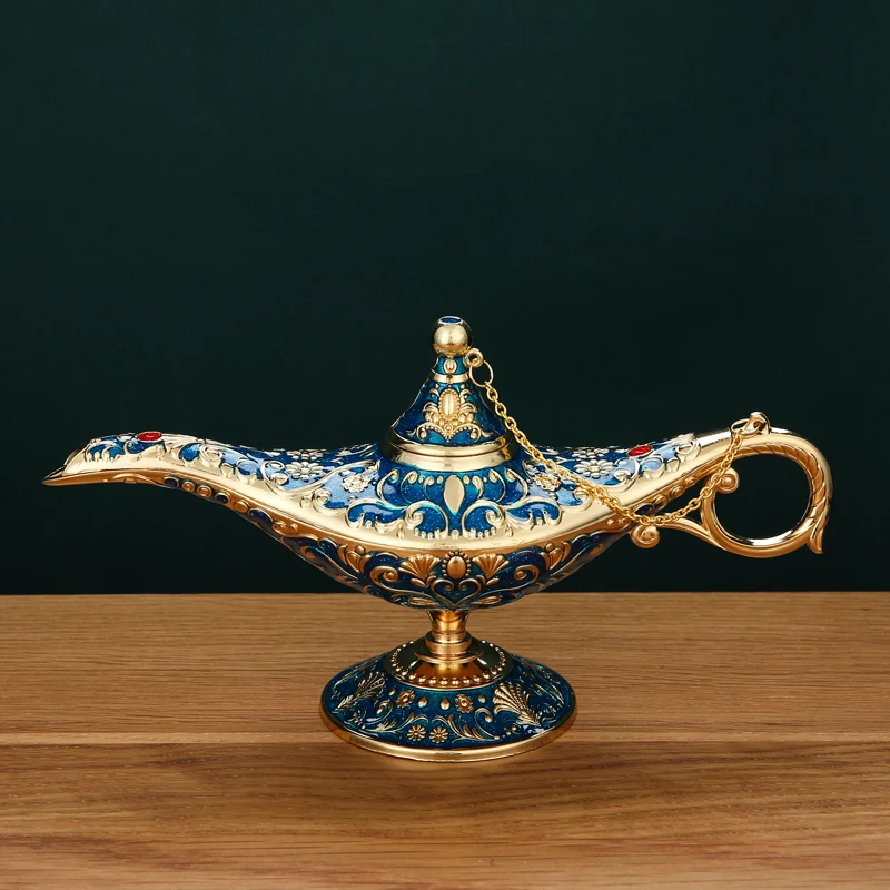 Aladdin Magic Lamp Home Vintage Southeast Asian Crafts Creative Study Wishing Lamp Russian Ornament Decoration Crafts