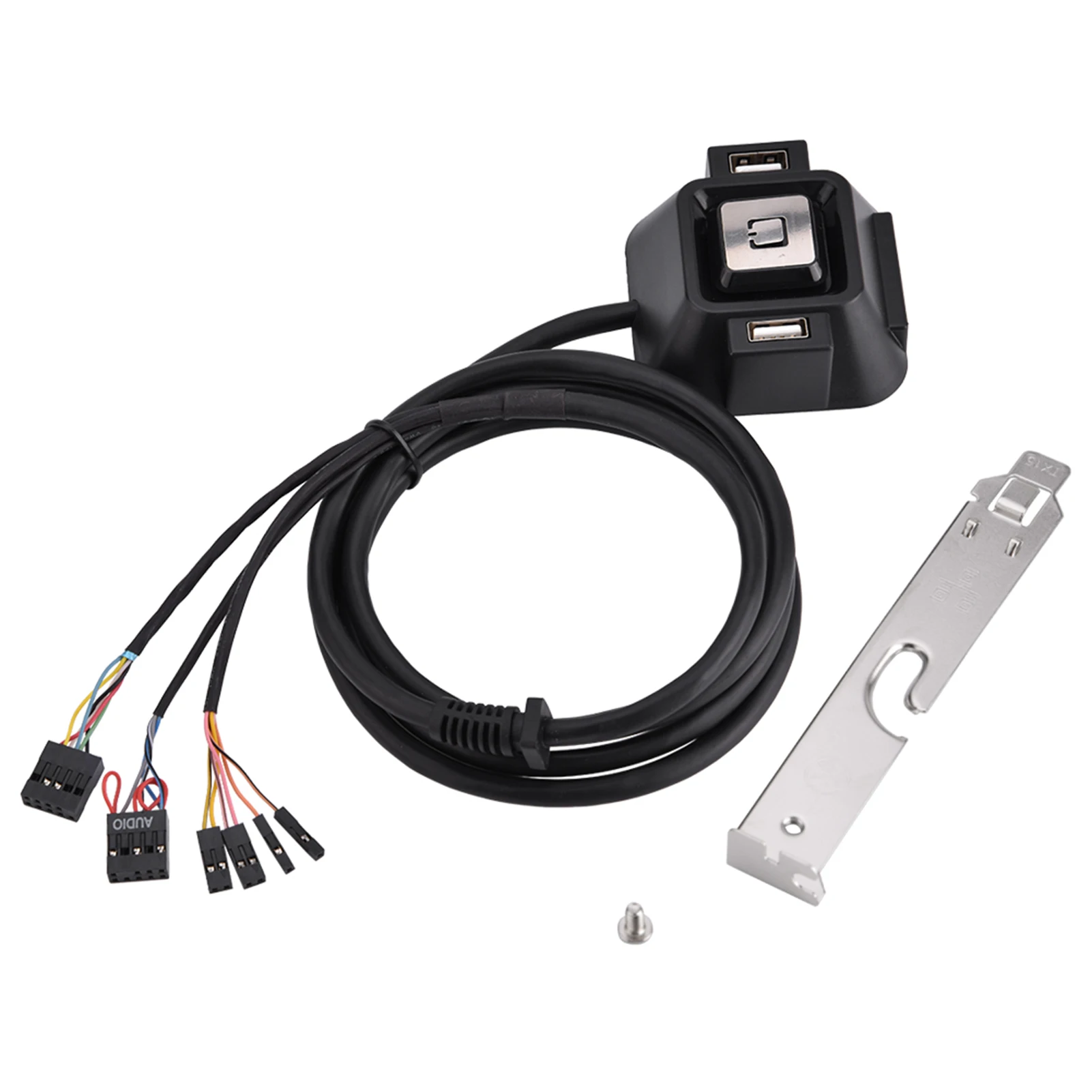 External Desktop PC Power Switch With 2 USB 2.0 Ports Audio Microphone Reset Button Panel 1.55 m Cable for Home Office Internet
