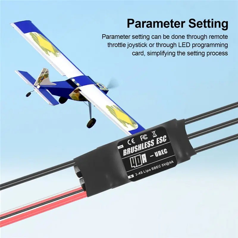 ABJL 40A 2-3S Lipo Brushless ESC Support BEC Output with Programming Card, Brushless Electronic Speed Controller for RC Car