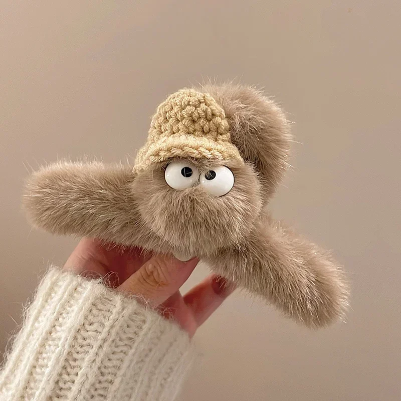 Coreano Moda Carvão Bola De Cabelo Garra, Clipe De Desenhos Animados, Tubarão De Pelúcia, Pinos De Cabelo Bonito Das Mulheres, Presilhas, Acessórios De Cabelo