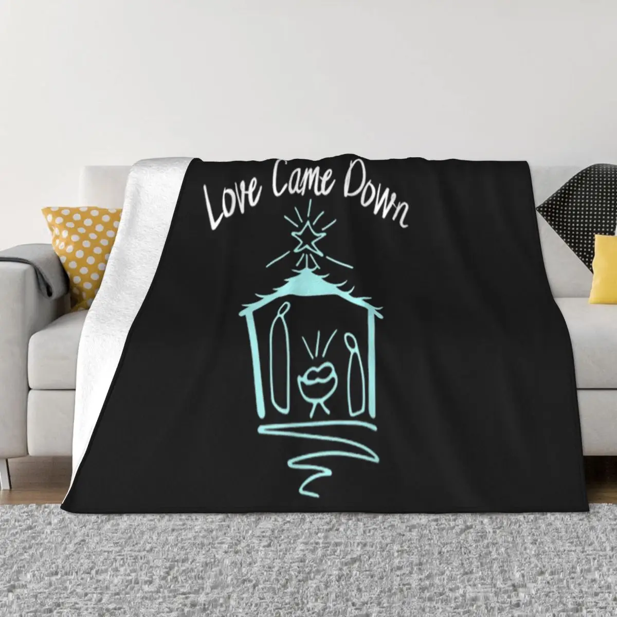 Original Love Came Down Christmas Nativity Jesus Manger Hip-Hop Cartoon Character Hip-Hop Throw Blanket