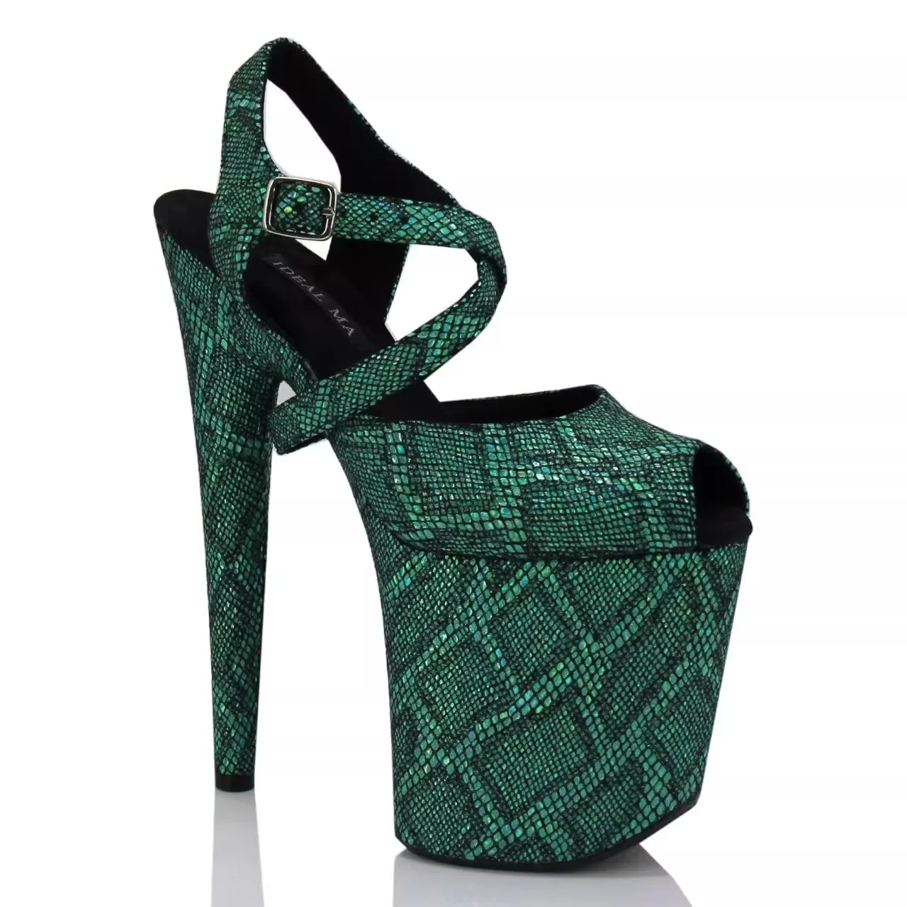 20cm Steel Tube Dance Ultra High Heels, Popular, Colorful Serpentine Fine Heels, Model Stage Fashion Sandals