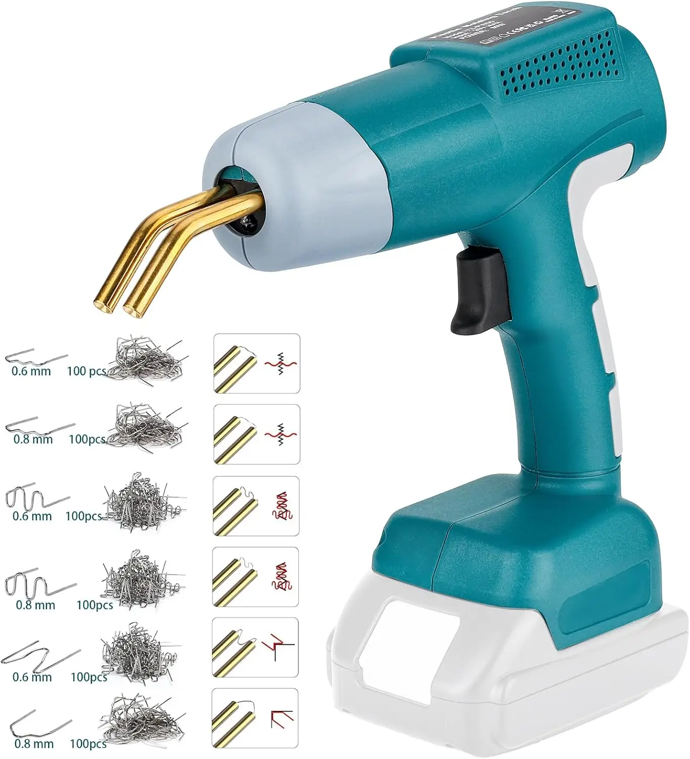 

Cordless Plastic Welder Gun Compatible with Makita 18V Battery with 600PCs Hot Staples Plastic Welding Kit for Home Car Bumper