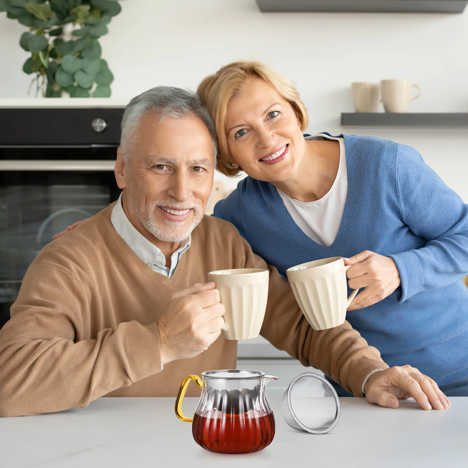 

4 Pcs Tea Infuser Strainer Stainless Steel Mesh Filter Teapot Accessories 8 2CM Outer 7 2CM Inner 5CM Height Reusable Pot Insert