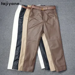 Tajiyane Genuine Leather Pants Women 2023 Real Sheepskin Leather Pants Korean Style Casual Pencil Pants Ankle-length Streetwear
