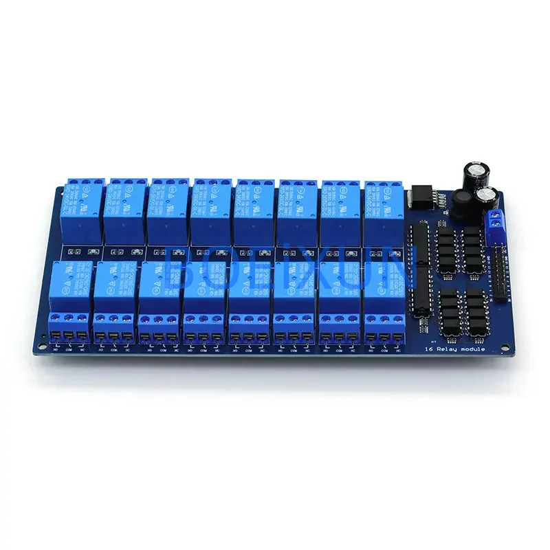 Módulo de proteção de relé de 16 canais DC 5V 12V 24V com optoacoplador LM2576 Microcontroladores Interface Relé de potência para Arduino Kit DIY