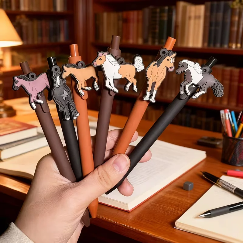 8 Stück Kugelschreiber mit Pferdemotiv, zufälliger Stil (2 Stifte + 6 Stiftminen), Geschenkstifte für Schüler zum Schreiben. – Detail 3