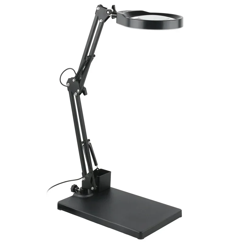3X 5X 8X 10X 10/20X Desktop Magnifier Cantilever Bracket Magnifier With 48LED Adjustable Boom Table Working Stand Magnifie