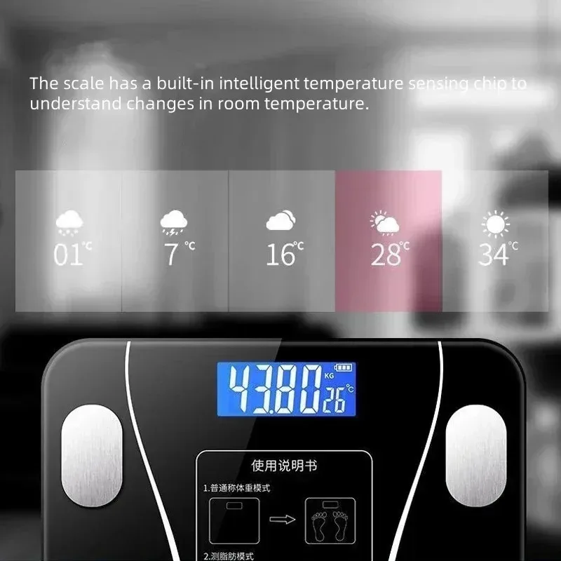 体の管理と脂肪減少のための特別な電子スケール,スマートモード,Bluetooth,家庭用体重計,超精密