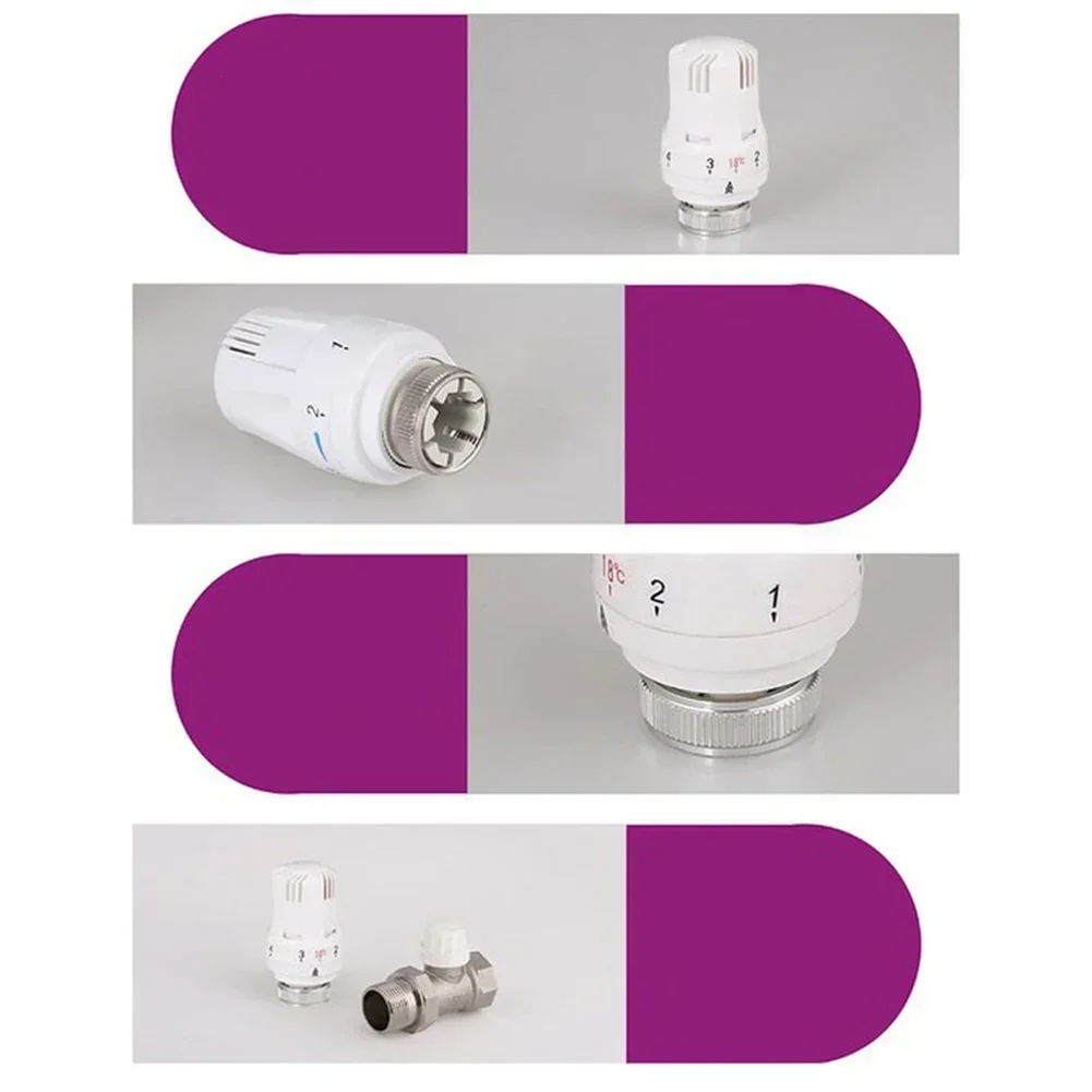 Set of For 2 Radiator Thermostat Valve Heads M30 x 1 5 Thread Valve Head with Antifreeze and Temperature Regulation Features