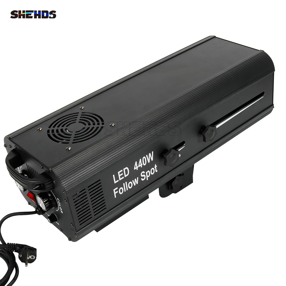 SHEHDS 440W Zoom Focus LED Follow Spotlight Adjustable Color Temperature for Nightclub DJ Disco Stage Performance