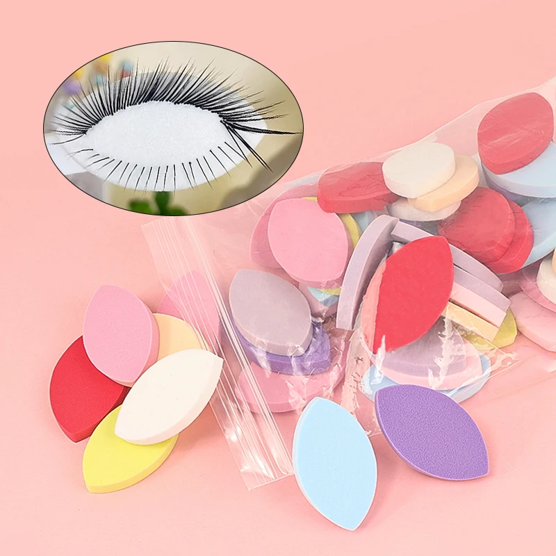 50 stücke Weiche Wiederverwendbare Wimpern Verlängerung Pads Lash Lifting Training Schwamm für Anfänger Falsche Wimpern Praxis Make-Up-Tool