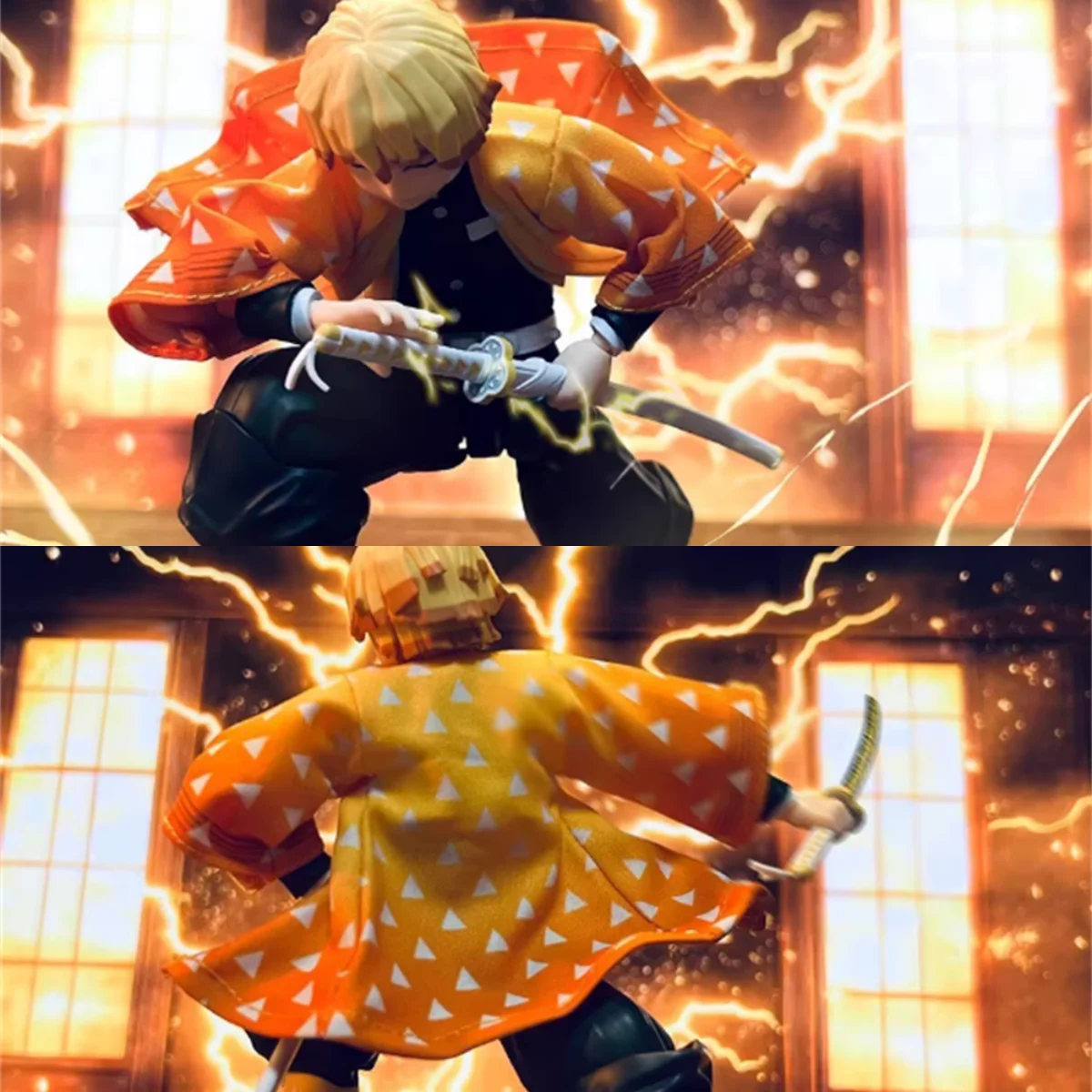 شيطان SHF 1/12 مقياس ذكر المحارب الجندي Zenitsu انمي ياباني الملابس التبعي عباءة صالح 6 بوصة عمل نموذج لجسم اللعب
