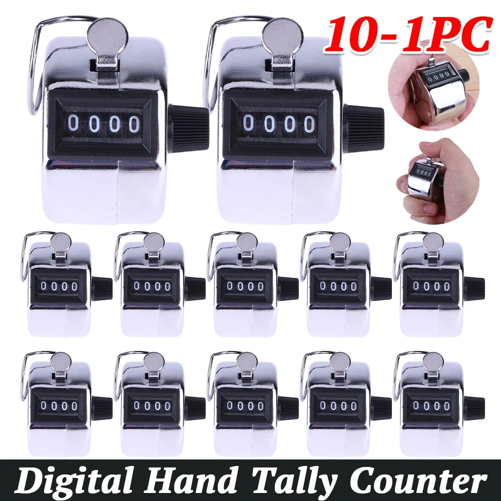 Metal Handheld Tally Counter 4-Digit Number Count Clicker Counter Hand Mechanical Counters Clickers Pitch Counter for Coaching