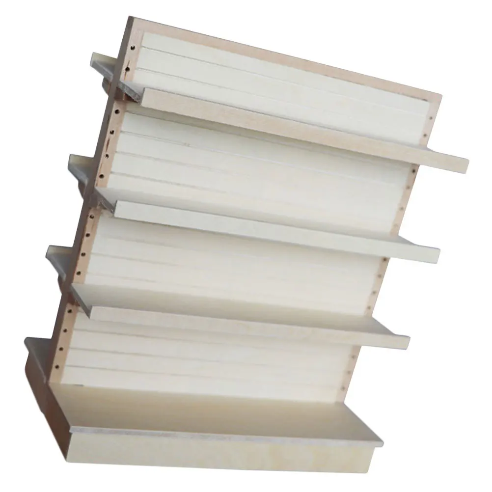 رف خشبي صغير خفيف الوزن ومتين وتصميم إبداعي أثاث صغير لتزيين بيت الدمى رف تخزين دعائم الصور