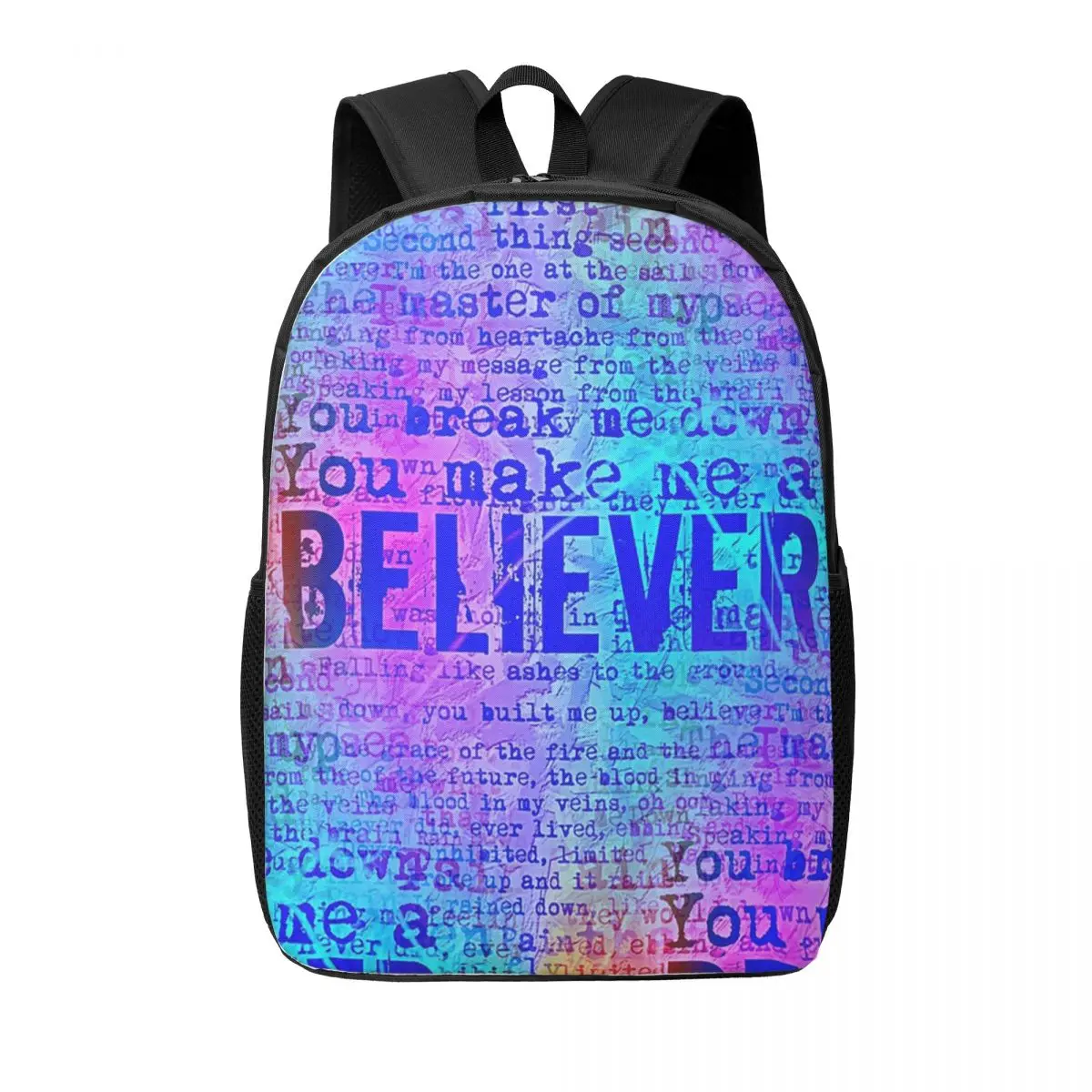 

Believer - Neon Rainbow Woman Backpacks Boys Girls Bookbag Waterproof Children School Bags Portability Rucksack Shoulder Bag