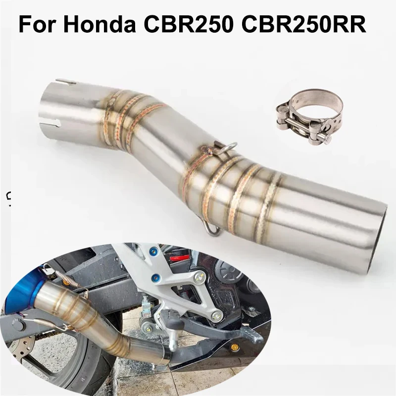 

Slip On For Honda CBR250 CBR250RR 2017 - 2022 2023 Motorcycle Exhaust Escape Systems Middle Link Pipe Connection 51mm Muffler