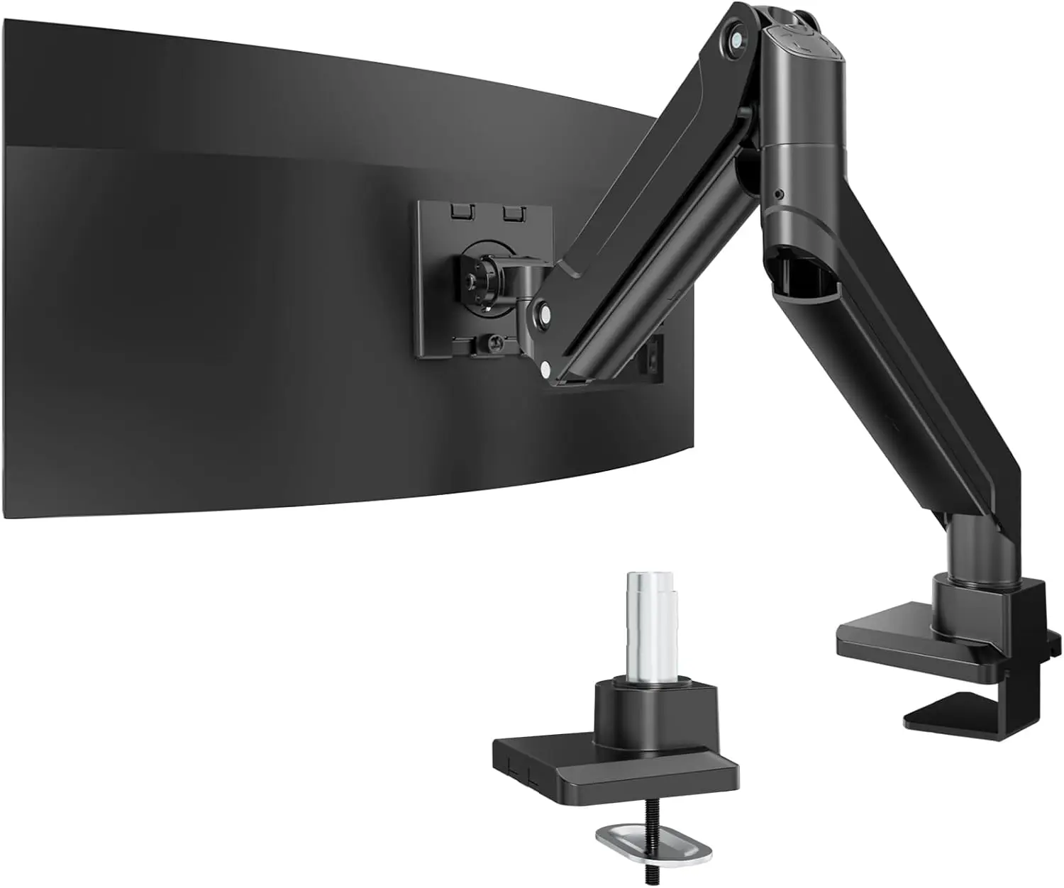 Heavy Duty Monitor Arm for Ultrawide Screens up to 49 inch, 44.1lbs Capacity, Gas Spring Desk Mount