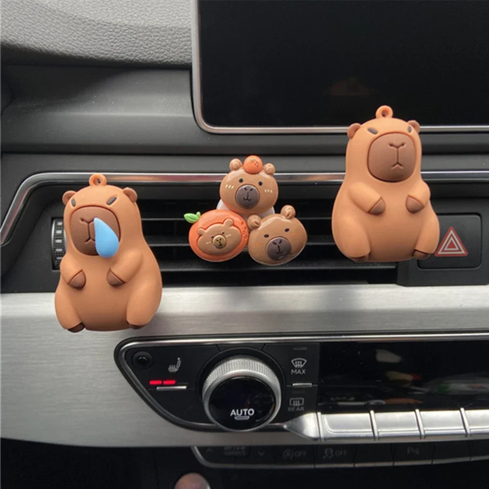 1PC Lovely Car Air Outlet Fragrance Aromatherapy Kapibala Ornament Air Freshener Diffuser Clip Auto Decoration Accessories