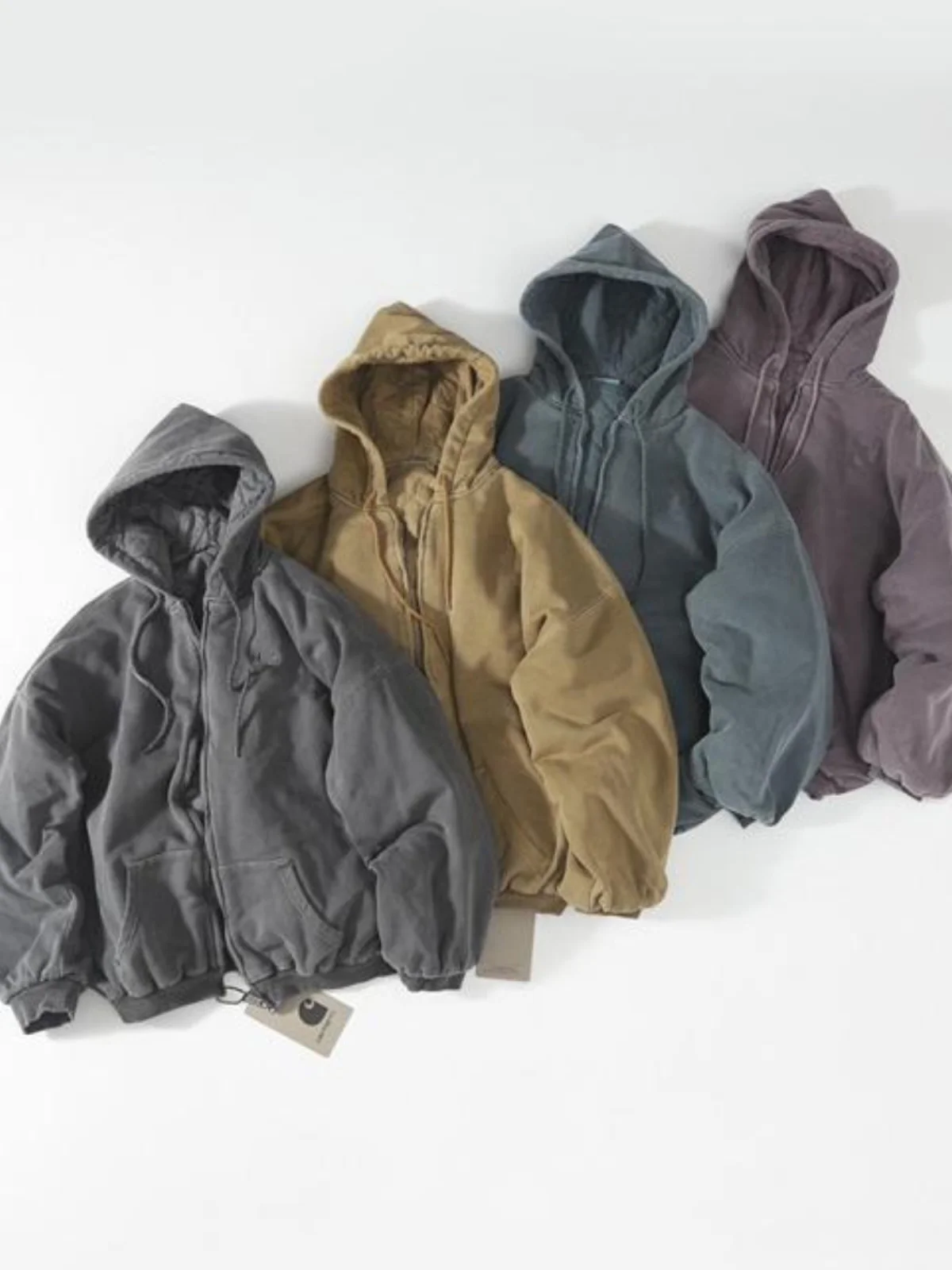 

Retro Waed Heavyweight Khaki Cotton Hoodie Thin Cotton ex Loose Fit Warm Wear Resistant Casual Sweatirt for Outdoor A...