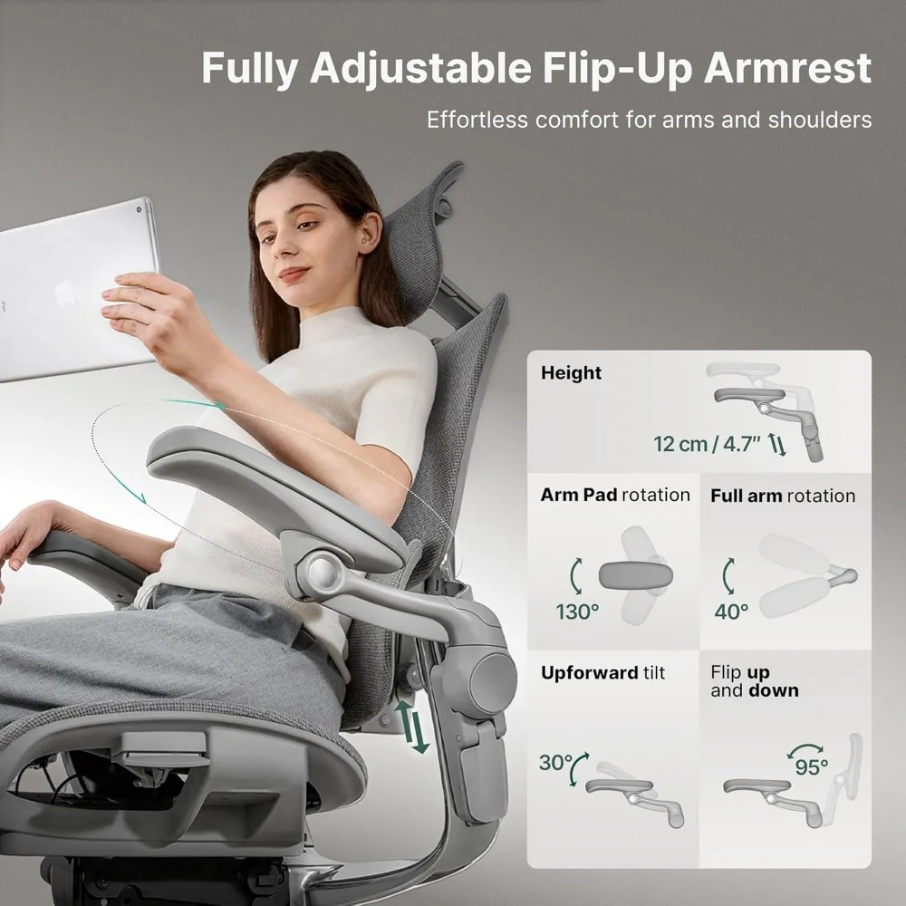 كرسي مكتب مريح ممتاز H2 Pro - كرسي كمبيوتر مريح للمكتب المنزلي مع دعم خلفي قابل للتعديل وعجلات دوارة #6