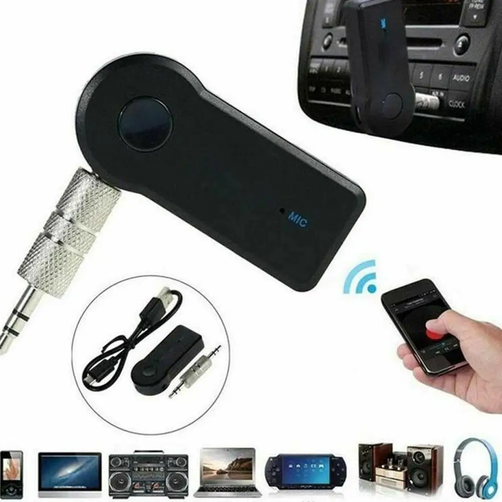 Aux Car Bluetooth 5.0 Receiver 3.5mm 3.5 AUX Jack Stereo Music Audio Car Transmitter Speaker Amplifier Wireless Adapter with Mic
