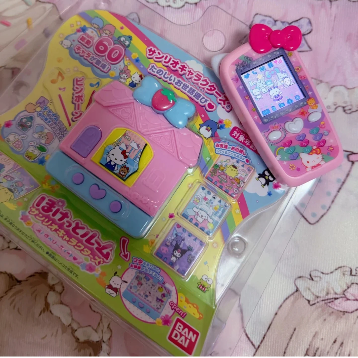 New Bandai Sanrio Electronic Pet Machine Color Screen Pocket Game Console Kuromi Hello Kitty Tamagotchi Interactive Handheld Toy