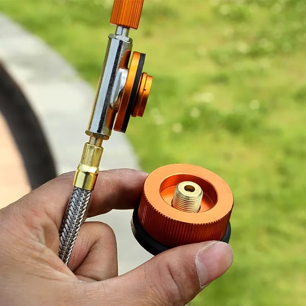 Outdoor Camping Hiking Stove Burner Adaptor Split Type Furnace Converter Connector Auto-off Gas Cartridge Tank Cylinder Adapter