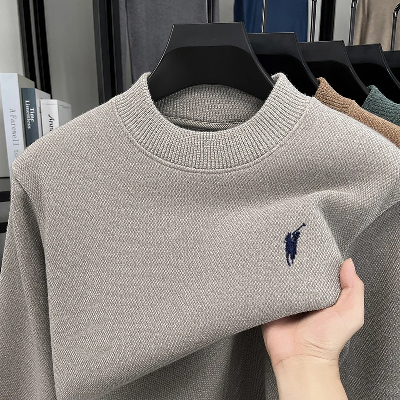 Jersey nuevo de diseñador de alta gama para hombre jersey de punto grueso y cálido de felpa de lujo con bordado Paul clásico de marca a la moda y cuello redondo para invierno