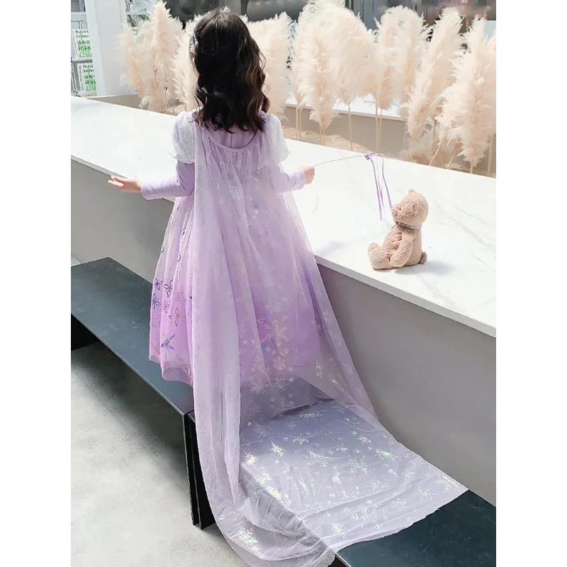 فستان الأميرة الشبكي المطرز بالترتر الأنيق للأطفال، فساتين بدون أكمام مزينة بفيونكة مطرزة، ملابس للفتيات الصغيرات مع ثوب