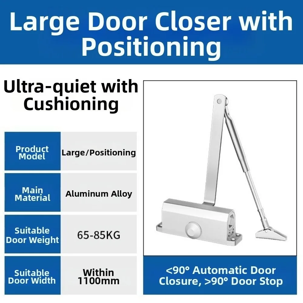 25-85KG Automatic Door Closer Adjustable Speed Protective Door Door Closing Equipment Rust-proof Mute Soft Closing