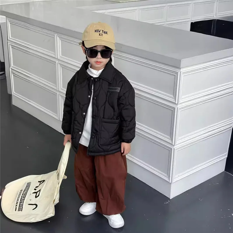 

Детские хлопковые пальто, весенняя детская одежда, теплые свободные повседневные куртки для мальчиков, осенний короткий кардиган для подростков, верхняя одежда для детей 3-10 лет