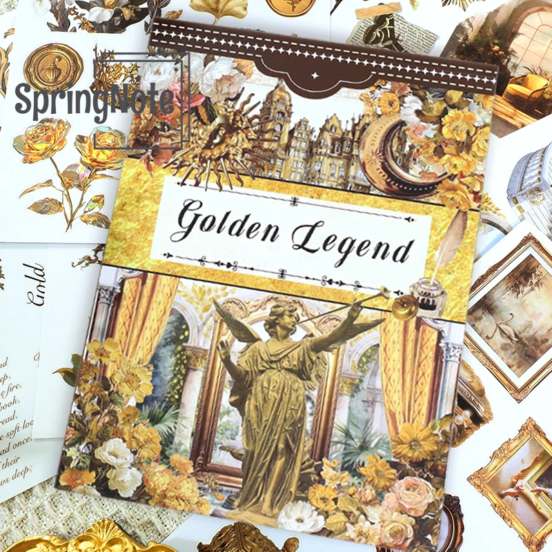 20Sheets Castle Princess Aesthetic Sticker Book Pre-Cut Blue Castle Flower Matte PET Washi Stickers For Scrapbooking Journal