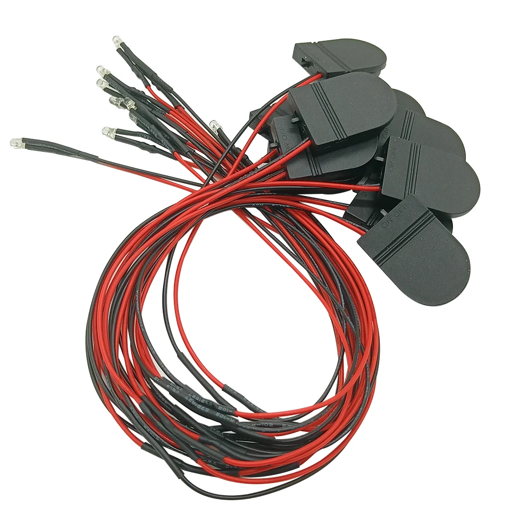 20PCS Transparent LED Diodes 3MM 5MM,CR2032For Red/Green/Blue/Yellow/UV/ Orange/Pink/Hot/White/RGB 35cm  Pre-Cable