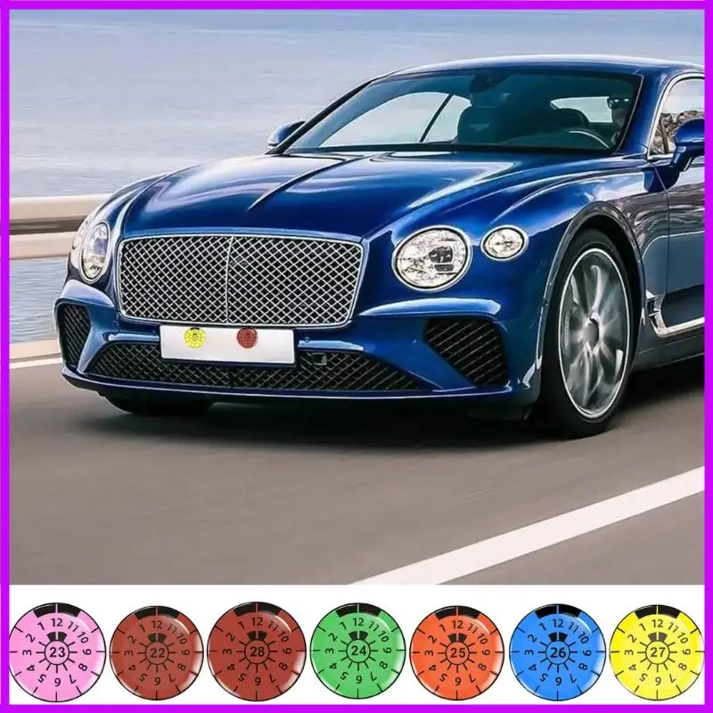 R9CC 2pcs 3D Gel Domes Stickers Resistant Auto Decals Car Inspection Sticker Simple Installation for German License Plate