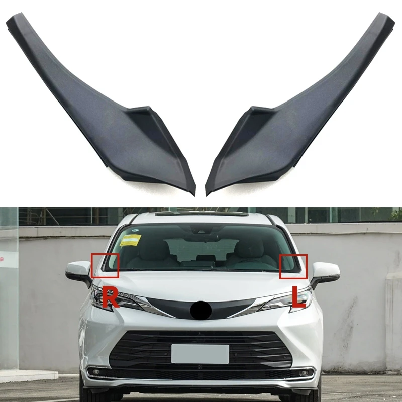 Car Front Windshield Wiper Water Guide Plate Side Cowl Angle Panel Cover For Toyota Sienna 2021-2024