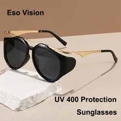 Designer Oversized Sunglasses Black For Women Fashion Brand Silver Mirror Retro White Beach Sun Glasses For Man Woman With Case