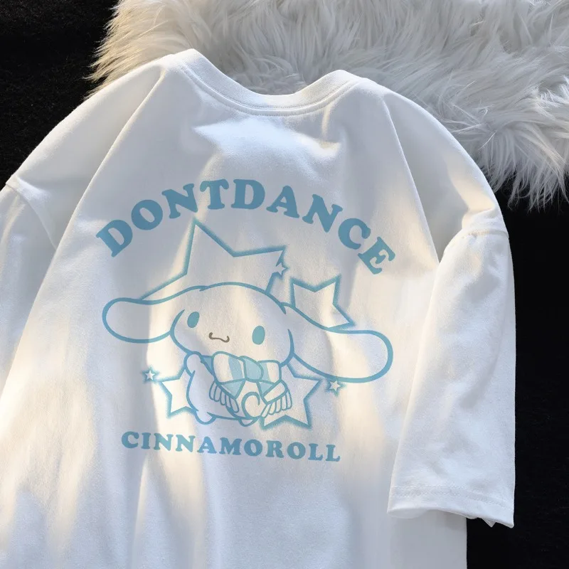 Yugui الكلب لطيف الشباب نمط طباعة Harajuku المرأة تي شيرت SanrY2K رسالة متعة القمم شخصية أنيمي القطن قصير الأكمام #1