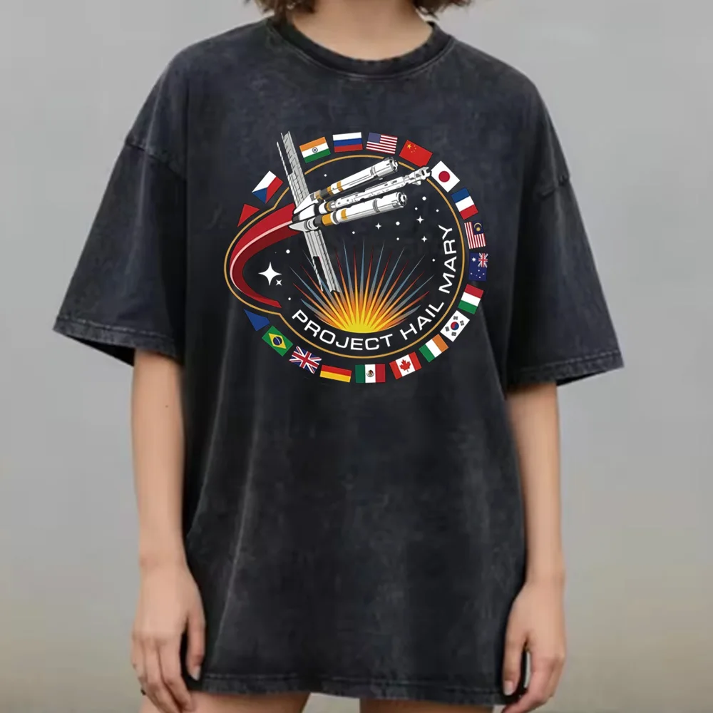 Fashion Project Hail Mary Rocky The Alien Distressed Portrait 2026 T Shirts Clothes Beach Casual Short Sleeve T Shirt Gift