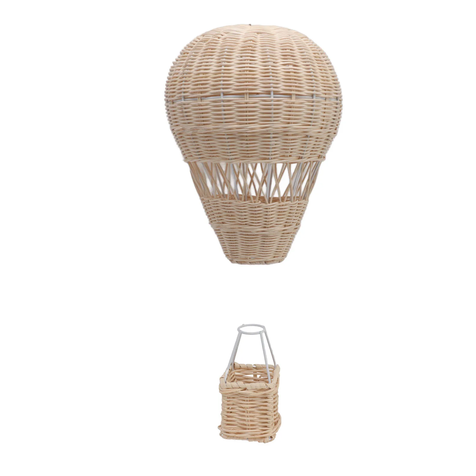 

Woven Hot Air Balloon Exquisite Details Handcrafted Rattan Weaving Hot Air Balloon Ornament Decor for Kids Room Party Photo Prop