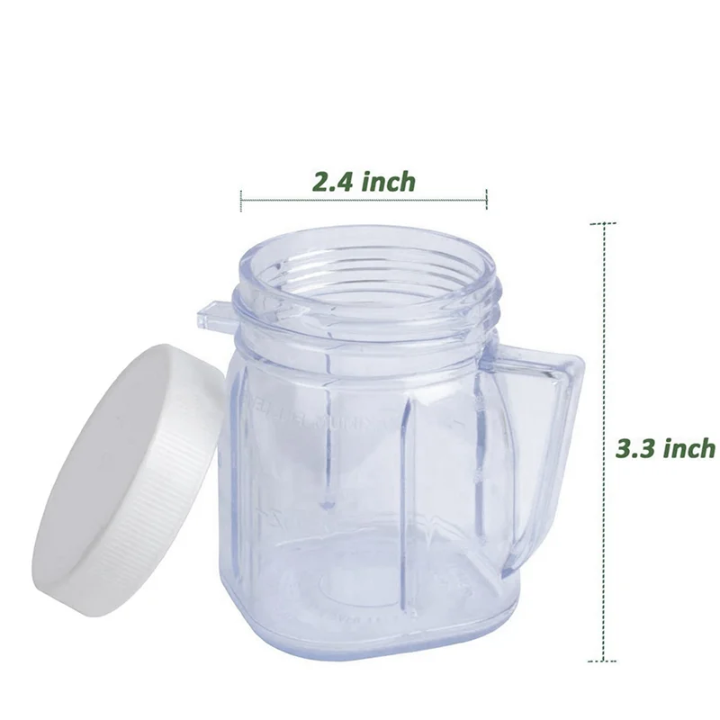 YCOC-For Oster Blender Replacement Parts, 4937 Mini Osterizer Blender Jar Accessory, Cup Mini Plastic Jars With Lids (3 Pack)