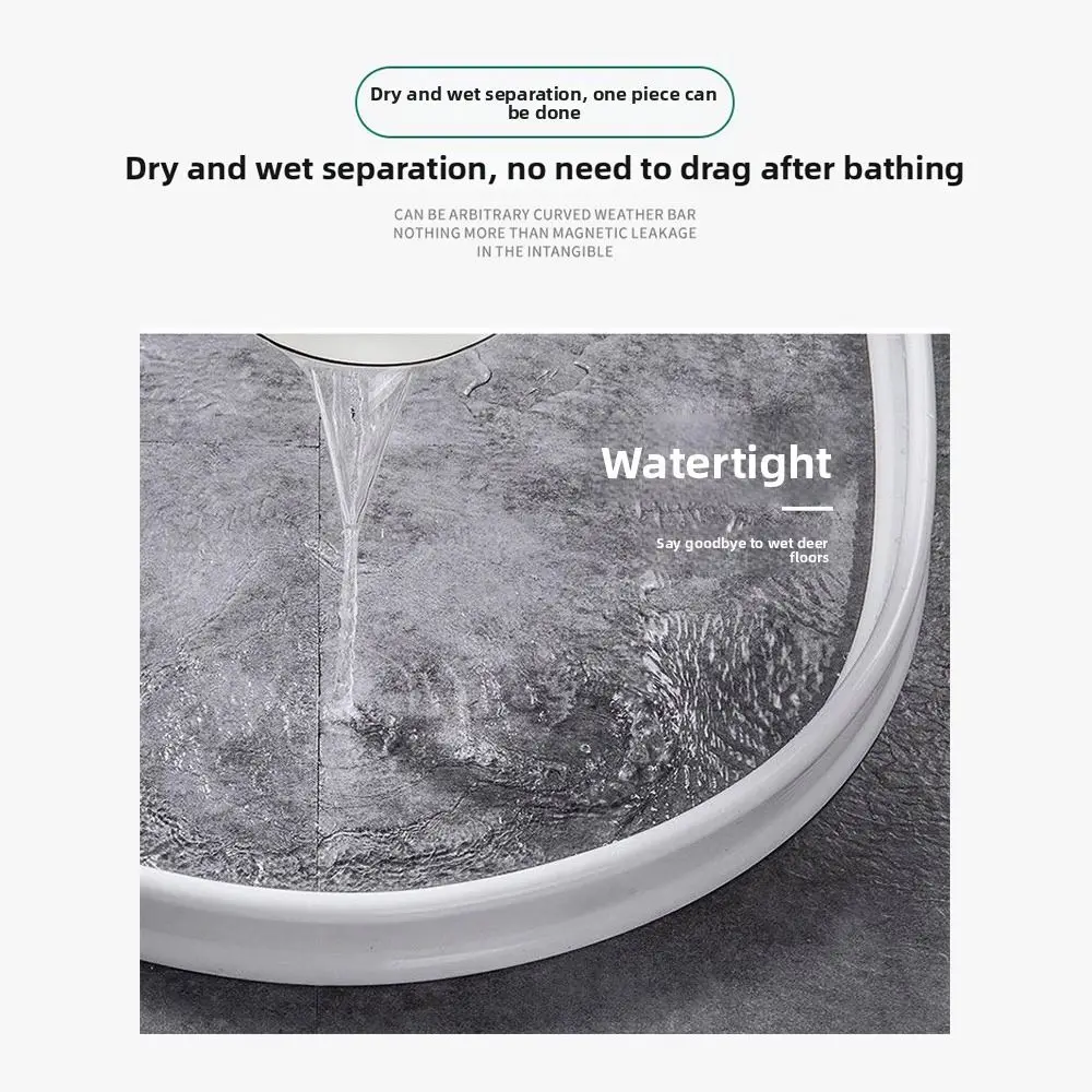 

Self Adhesive Water Barrier Strip Flexible Silicone Water Retention System Waterproof Collapsible Shower Threshold