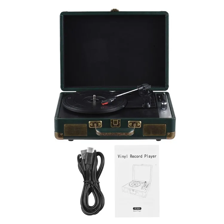 

Vintage Vinyl Record Player BT Phonograph USB Recording 33/45/78RPM Support for 7/10/12inch Vinyl Records Turntable Player