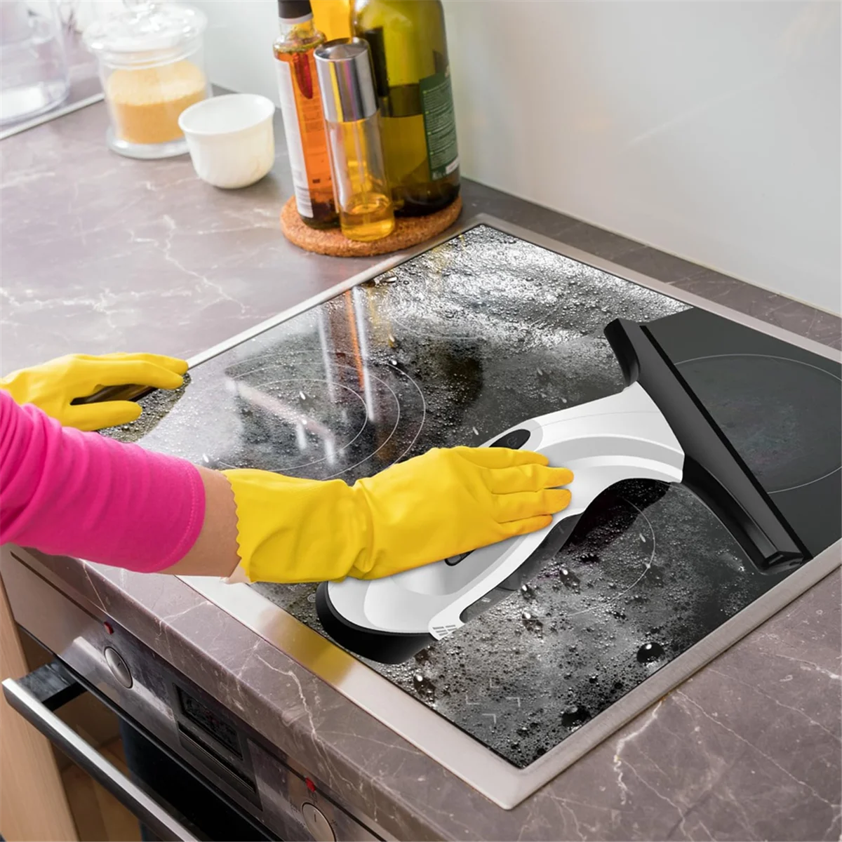 2025 New Multi functional Super suction White Cordless Rechargeable Automatic Portable Glass Cleaning and Window Cleaning Device