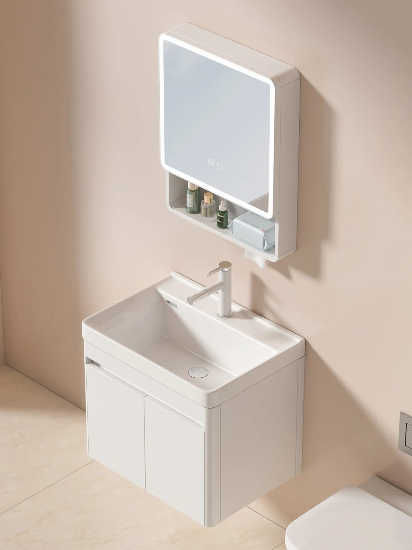 CX ceramic integrated basin honeycomb aluminum bathroom cabinet small apartment deepened wash basin cabinet