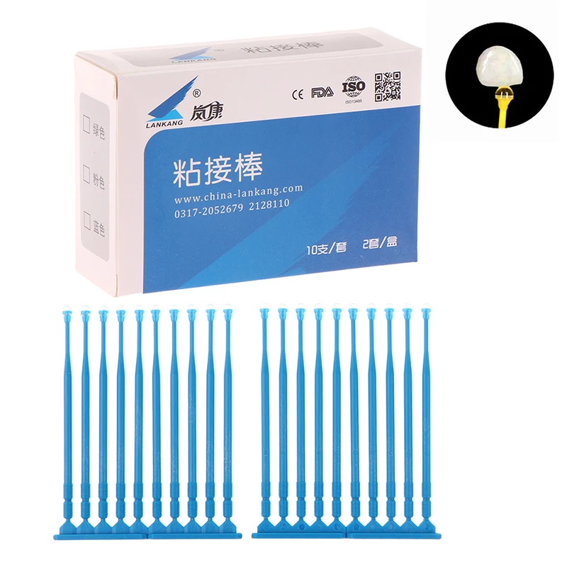 

20pcs/box Dental Applicator Sticks Adhesive Tip for Tooth Crown Porcelain Veneer Disposable Dental Materials Brush Applicator