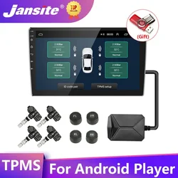 Jansite USB TPMS Car Tire Pressure Alarm Monitor System for Car Android Navigation Player External Internal Sensors Tire Gauge