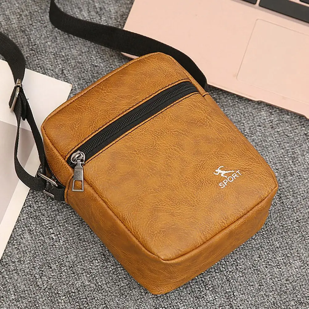 Men PU Leather Crossbody Messenger Bag Office Worker Sling Shoulder Bags Office Worker Sling Messenger Shoulder Bags Travel