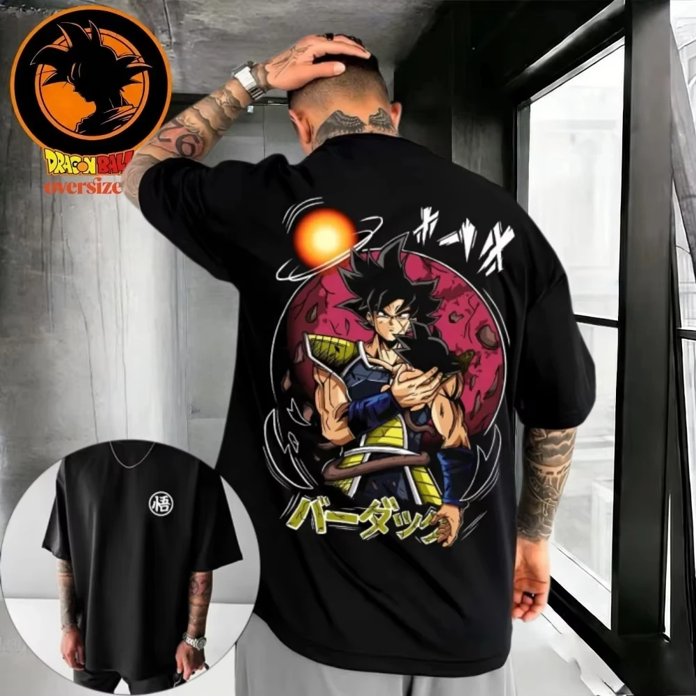 Camiseta de algodón de alta calidad retro de Dragon Ball para hombre, estampado Bardock, unisex, informal, de manga corta, estilo Y2K, verano 2026